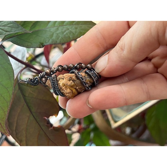 Fossil Shell, Carnelian Agate, WireWeavedUniques - Picture 3 of 9